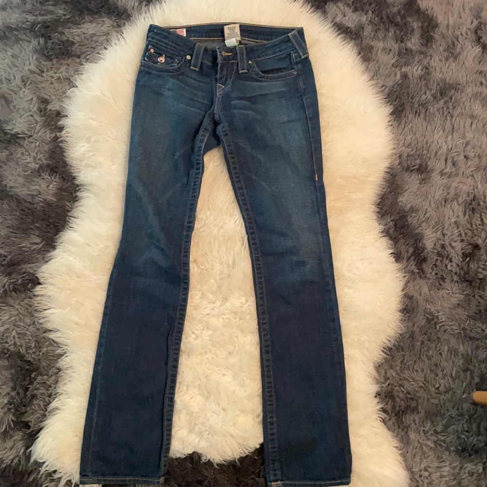 True Religion straight leg jeans with rhinestones